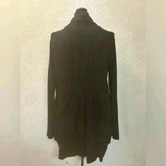 Twisted Womens Black Grey‎ Animal Print Cinch Pocket Stretch Cardigan 14 - Picture 6 of 10